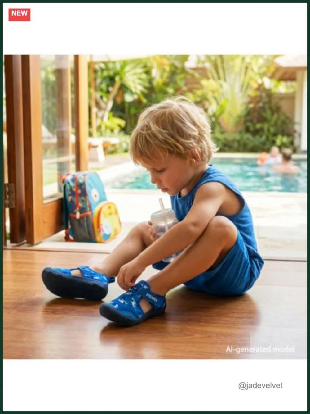 Toddler Water Shoes Quick-Dry Stretch Fabric Hook & Loop Non-Slip